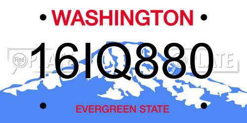 16IQ880 Washington License Plate