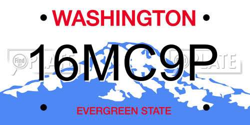 16MC9P Washington License Plate