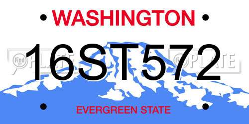 16ST572 Washington License Plate