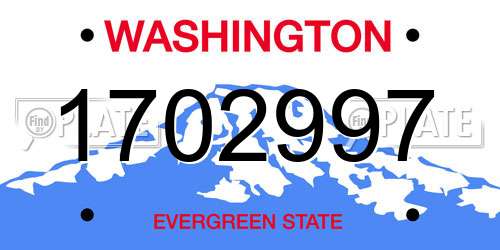 1702997 Washington License Plate