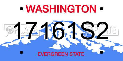 17161S2 Washington License Plate