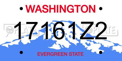 17161Z2 Washington License Plate