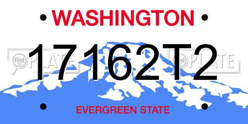 17162T2 Washington License Plate