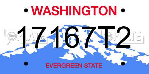 17167T2 Washington License Plate