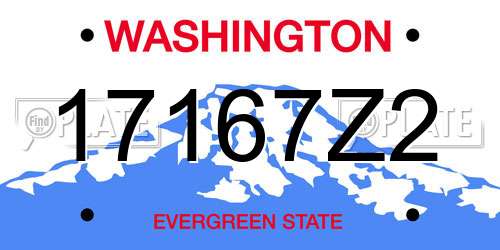 17167Z2 Washington License Plate