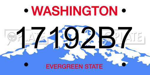 17192B7 Washington License Plate