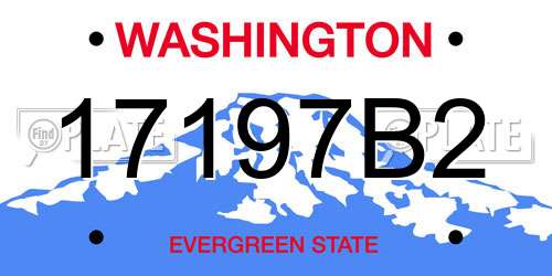 17197B2 Washington License Plate