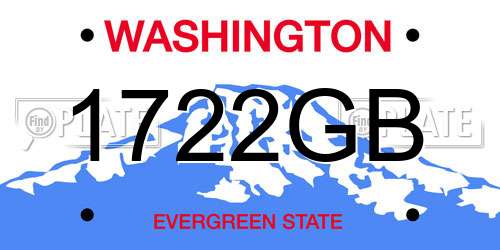 1722GB Washington License Plate
