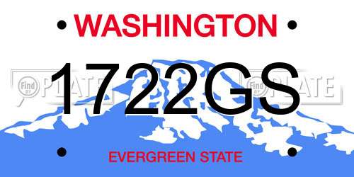 1722GS Washington License Plate