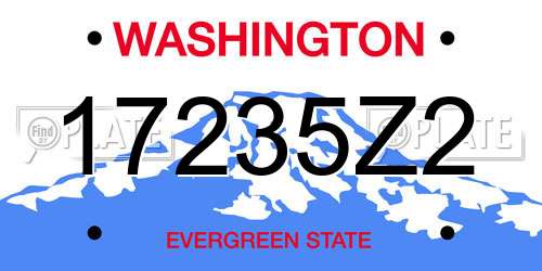 17235Z2 Washington License Plate