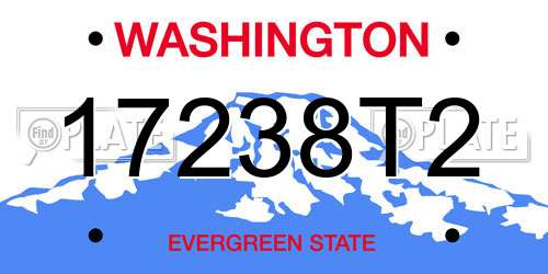 17238T2 Washington License Plate