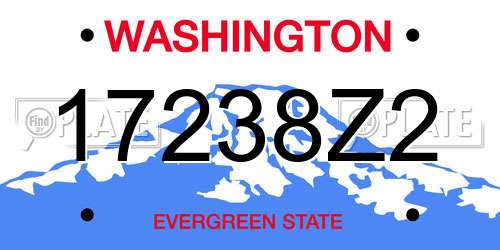 17238Z2 Washington License Plate