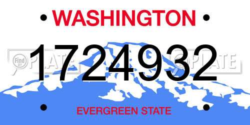 1724932 Washington License Plate
