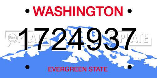 1724937 Washington License Plate