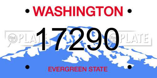 17290 Washington License Plate