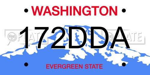 172DDA Washington License Plate