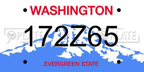 172Z65 Washington License Plate