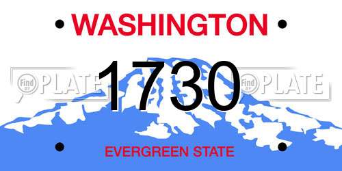 1730 Washington License Plate