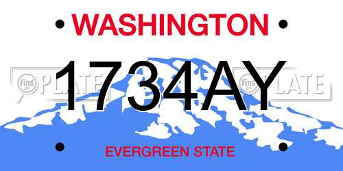 1734AY Washington License Plate