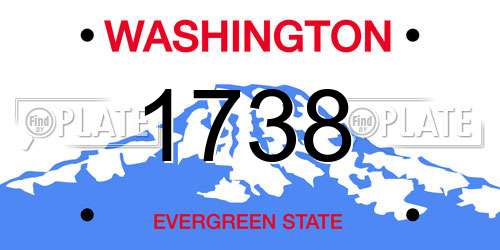 1738 Washington License Plate