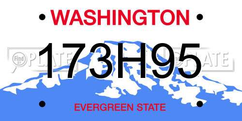 173H95 Washington License Plate