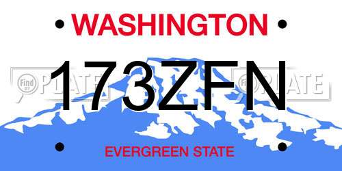 173ZFN Washington License Plate