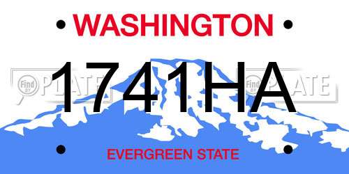 1741HA Washington License Plate
