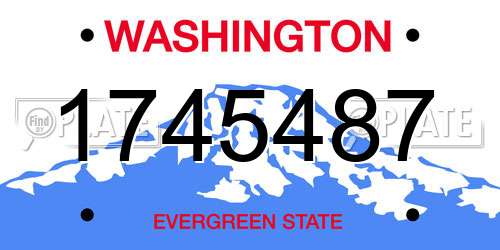 1745487 Washington License Plate