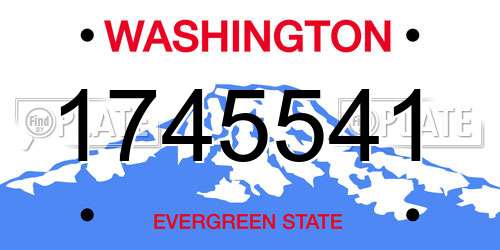 1745541 Washington License Plate