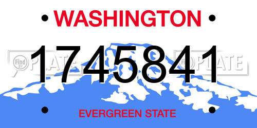 1745841 Washington License Plate