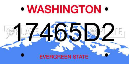 17465D2 Washington License Plate