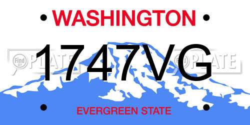 1747VG Washington License Plate