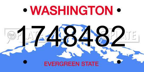 1748482 Washington License Plate