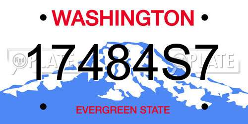 17484S7 Washington License Plate
