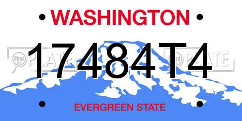 17484T4 Washington License Plate