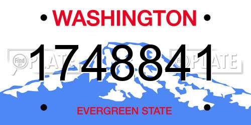 1748841 Washington License Plate