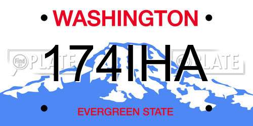 174IHA Washington License Plate
