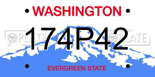 174P42 Washington License Plate