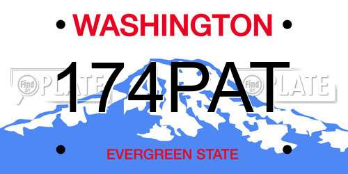 174PAT Washington License Plate