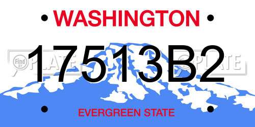 17513B2 Washington License Plate