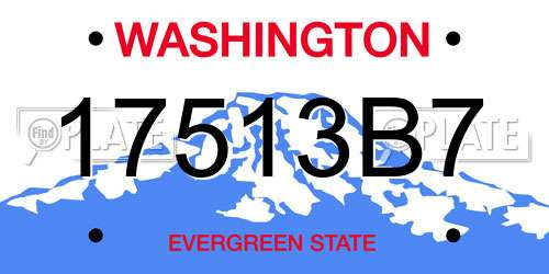17513B7 Washington License Plate