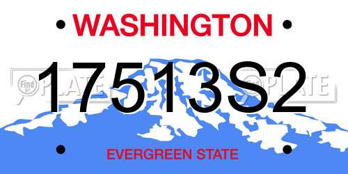 17513S2 Washington License Plate