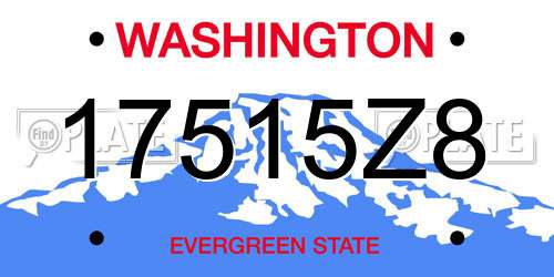 17515Z8 Washington License Plate