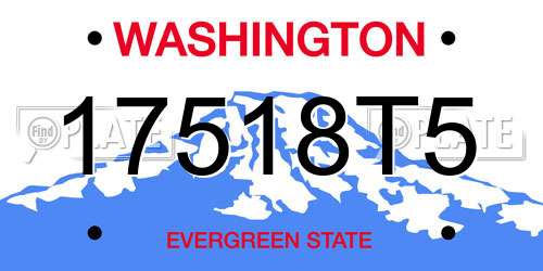 17518T5 Washington License Plate