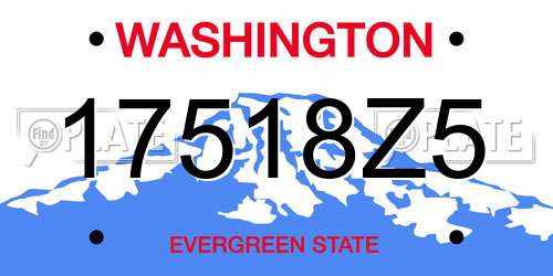 17518Z5 Washington License Plate