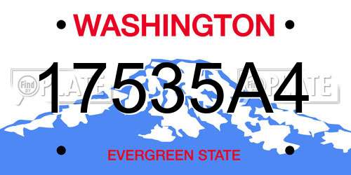 17535A4 Washington License Plate