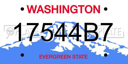 17544B7 Washington License Plate