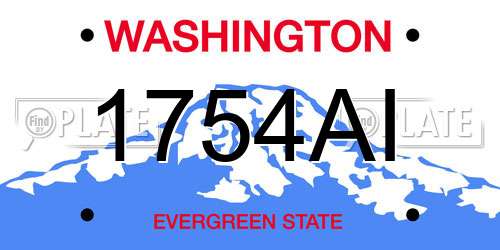1754AI Washington License Plate