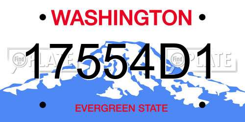17554D1 Washington License Plate
