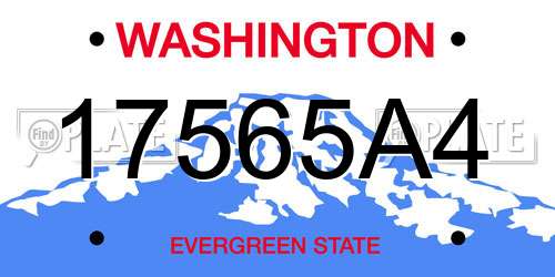 17565A4 Washington License Plate